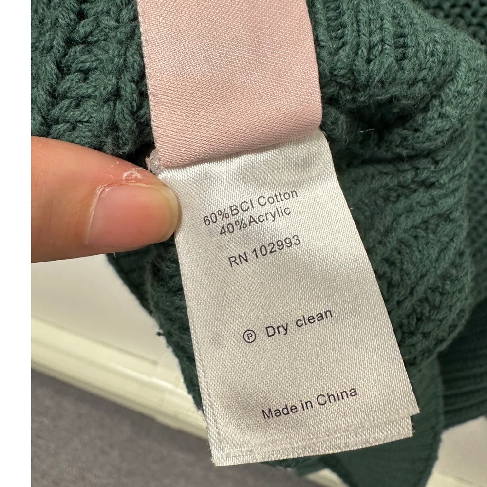 Peter Som‎ Asymmetric Cold Shoulder Sweater Green Size M - Picture 5 of 6